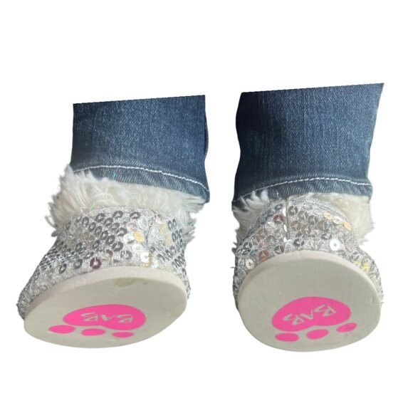 Build-A-Bear 2-Pc Sweater Shirt Denim Pants & Glitter Shoes - Picture 9 of 14